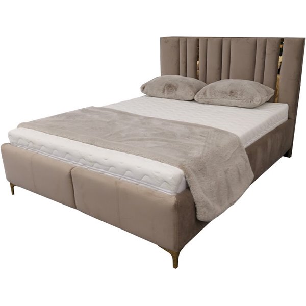 GOLD 140X200 ŁOŻE TAPICEROWANE Z POJEMNIKIEM