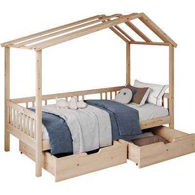 PANDORA ŁÓŻKO 1-OSOBOWE PARTEROWE Z SZUFLADAMI