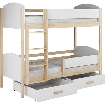 JORDAN ŁÓŻKO PIĘTROWE 2-OSOBOWE Z SZUFLADAMI