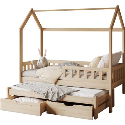 TYMON ŁÓŻKO PIĘTROWE 2-OSOBOWE NISKIE Z SZUFLADAMI