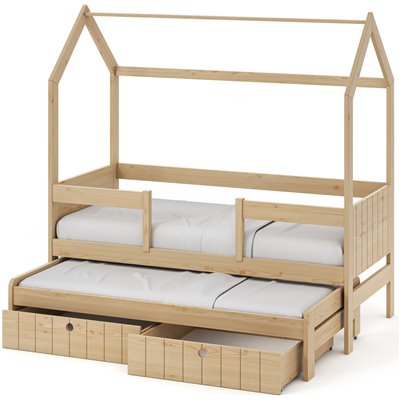 NOLAN ŁÓŻKO PIĘTROWE 2-OSOBOWE NISKIE Z SZUFLADAMI